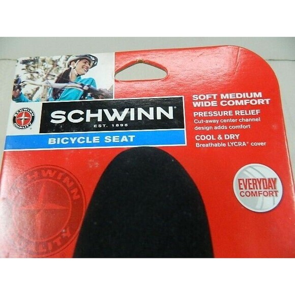 Schwinn Bicycle Seat Extra Soft Medium Wide Comfort, Cut Away Center Channel - Picture 2 of 11